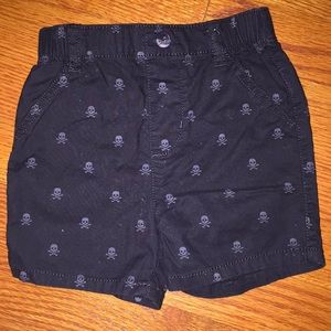 Skull print pull on shorts